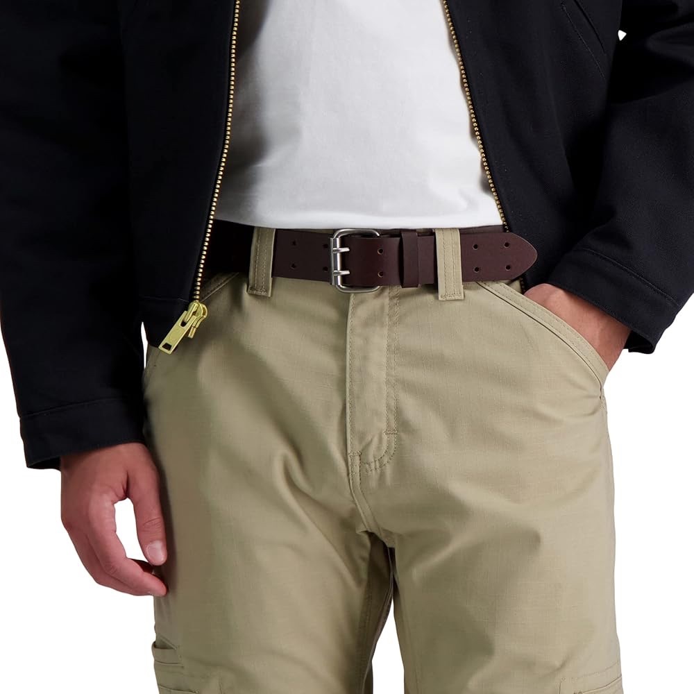 Dickies | Dark Brown Leather Belt with Silver Buckle